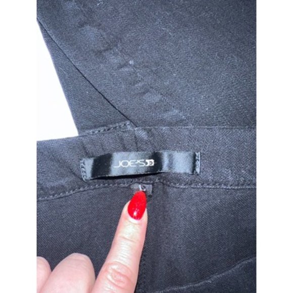 Joe's Jeans Black Elastic Waist Pull On Flat Front Ankle Zip Legging Size L - Picture 6 of 8